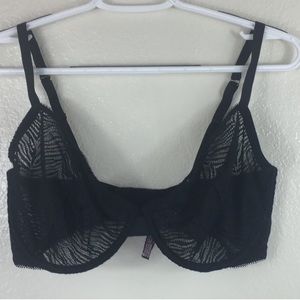 Black Zebra Striped Unlined Demi Bra